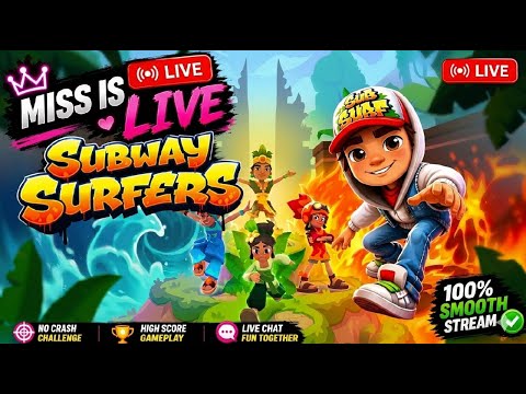 Miss Is Live 🔴 Subway Surfers Bali LIVE 🔥 No Crash Challenge | 10M Score