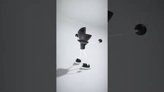 Stylized Robot Character with Black and White Design - AI Rigged 3D Character