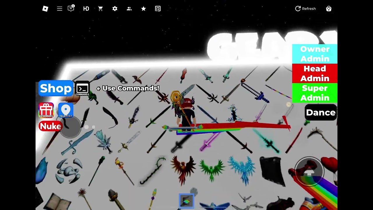 Playing free admin on Roblox