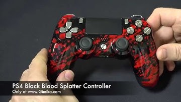 PS4 Black Blood Splatter Controller by Gimika.com