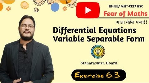 Maharashtra State Board HSC Differential Equations Exercise 6.3 Q.NO.2.