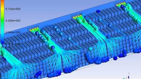 Velocity Stream lines for Large Practice Cold Store with Pallets
