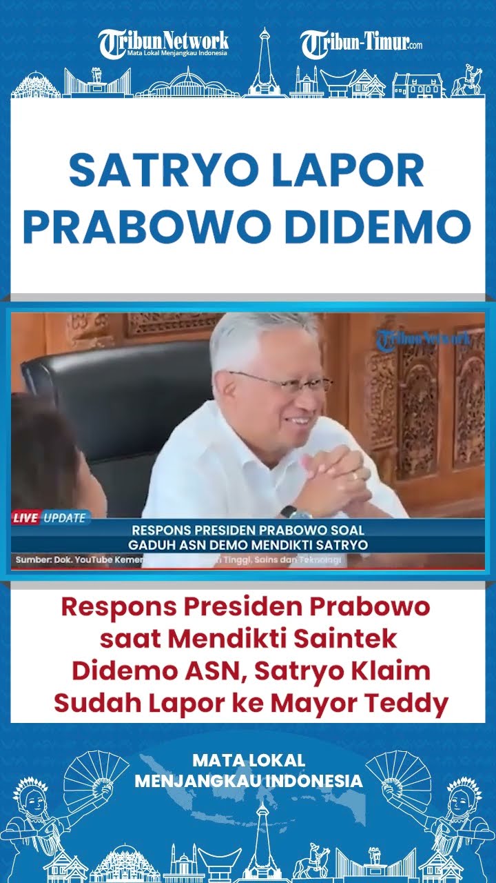 SHORT Menteri Satryo Lapor Lewat Mayor Teddy di Demo Pegawai, Presiden Beri Respon