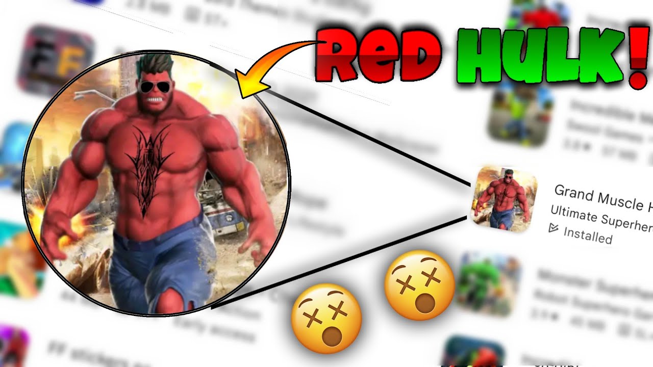 Playing hulk game!! but hulk is red 😅😅