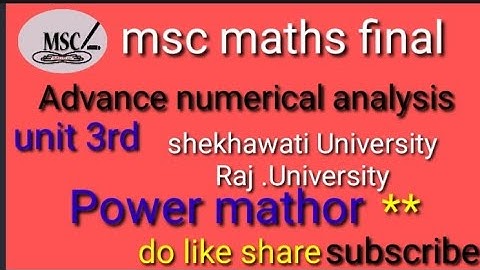 advance numerical analysis (final year) unit 3Rd power mathor।।#msc #differentialequation