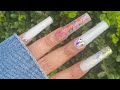 Floral Nails | Xl Nails | Polygel Nails For Beginners | Lazy Girl Method | Femi Beauty Method