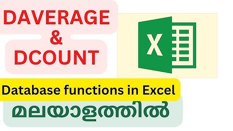 How to use DAVERAGE and DCOUNT Function in Excel full tutorial in Malayalam
