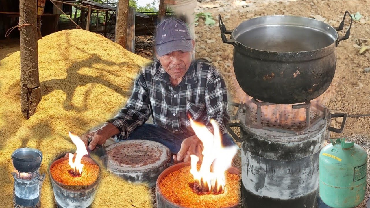 สอนวิธีผลิตแก๊สจากแกลบ!!มีแก๊สใช้ทุกวันลงทุน1000..มีแก๊สใช้ทุกวันตลอดไป