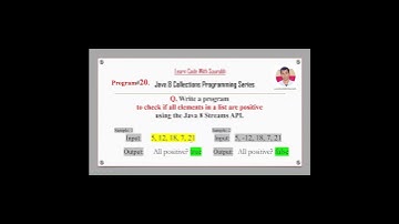 Link In Description: Q20 Check if All Elements in a List are Positive using Stream API