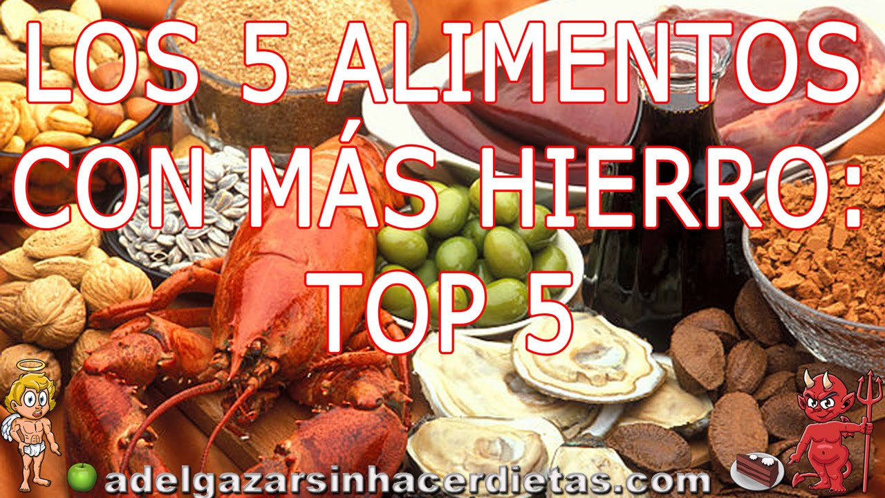 vergüenza no relacionado Tratamiento LOS 5 ALIMENTOS CON MÁS HIERRO: TOP 5 # ADELGAZAR SIN HACER DIETAS - YouTube