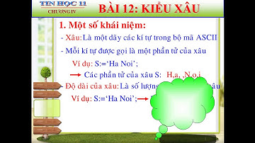 BÀI 12: KIỂU XÂU - TIẾT 1 - TIN HỌC 11