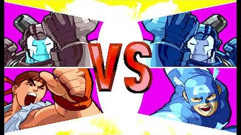 Marvel vs Capcom 1 ( Arcade ) - Ryu / War Machine Playthrough ( July 30, 2020 )