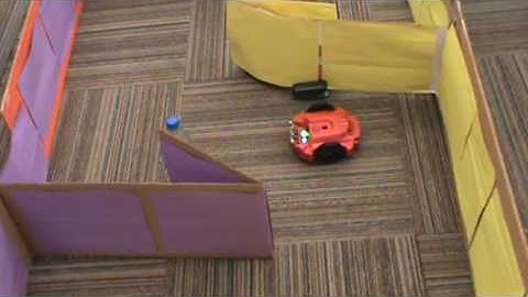 Robot goes through a maze
