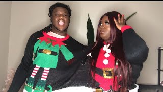 VLOGMAS DAY 18 WE TRIED WALKING AROUND IN A CONJOINED UGLY CHRISTMAS  SWEATER ...  FAIL 🥴🤣