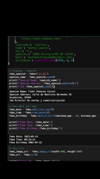 Must know python library: Faker #python #data #how - YouTube