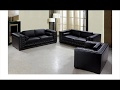 Dublin Luxurious Black Leather Sofa Set by Vig Furniture