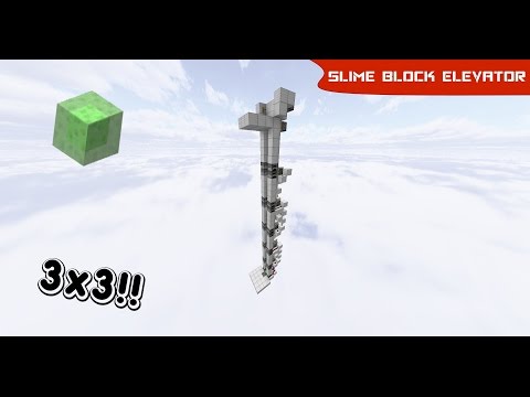 Minecraft: Slime Block Elevator [Super compact (Only 3x3) & Costless] 1.8+