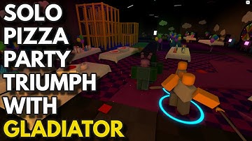 SOLO PIZZA PARTY TRIUMPH WITH GLADIATOR | ROBLOX Tower Defense Simulator
