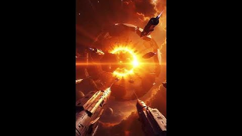 complex sci-fi landscape in hyper-realistic detail: a Dyson sphere under construction around a red