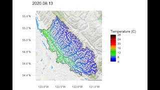 Daily Spatial Stream Network Model - Parsnip River 2020