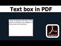 How to add text box in PDF Document using Adobe Acrobat Pro