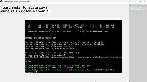 KONFIGURASI MIKROTIK AGAR 2 ROUTER DAPAT SALING TERHUBUNG PADA VIRTUALBOX