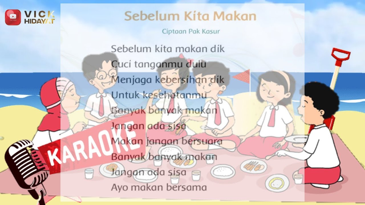 Lagu Anak Sebelum Kita Makan HD dengan Lirik dan Animasi Lucu laguanak YouTube