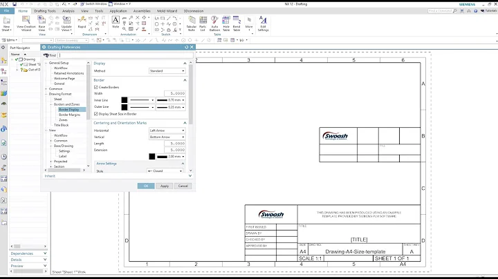 Creating a Drawing Template in NX