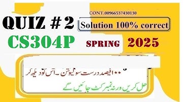 cs 304p quiz 2 solution 2025|cs 304p quiz 2 solution 2025