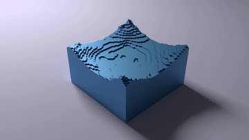 Voxel water simulation made with Blender