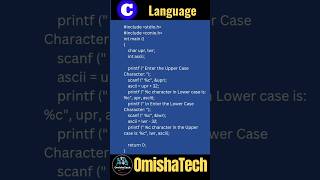 Program to convert the uppercase character into lowercas #cprogramming #programming #coding #strings