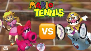 Mario Tennis 64 - Peach & Birdo vs Wario & Boo