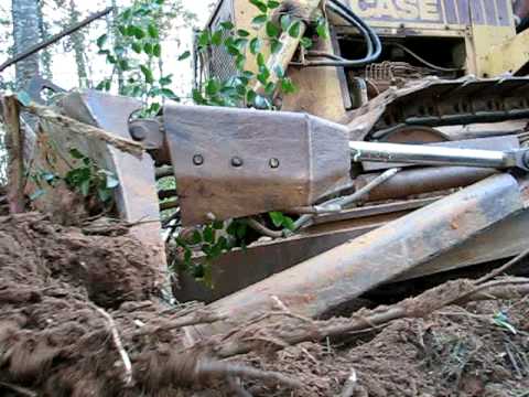 Case 1550 Dozer- Me cleaning up debris.