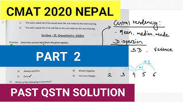 New CMAT 2020 Past question solution// Maths// Part 2