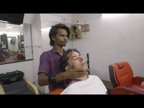 💈ASMR Indian Shave by MASTER CRACKER + Lovely Facial in Nagpur India