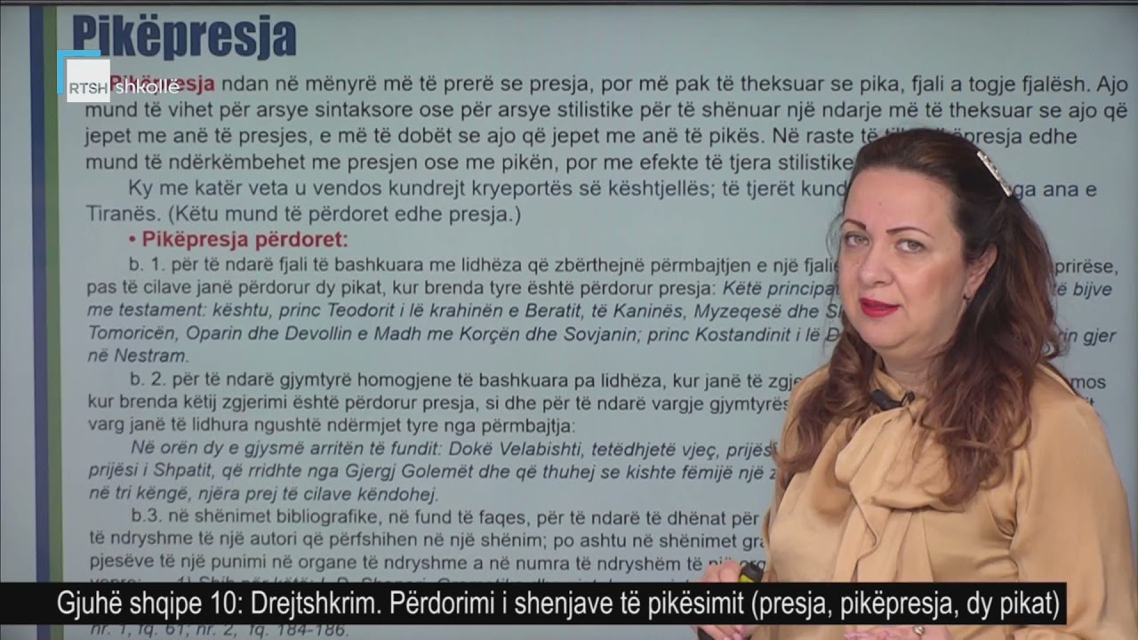 Gjuhë shqipe 10 - Drejtshkrim: Përdorimi i shenjave të pikësimit