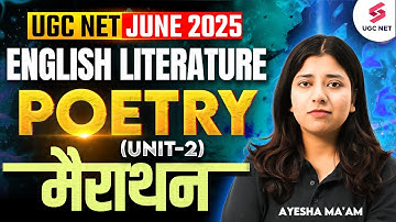 UGC NET English Literature Classes 2025 | UGC NET English Unit 2 | Poetry UGC NET English By Ayesha