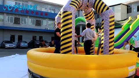 Inflatable wrecking ball game