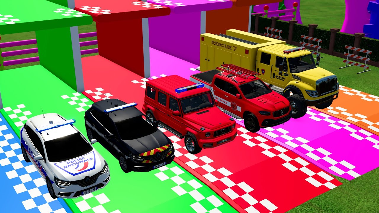 DACIA VOLKSWAGEN - ULTIMATE DUMP TRUCKS AND TRACTORS MOVE PIXAR CARS TO GARAGE WITH COLORS!