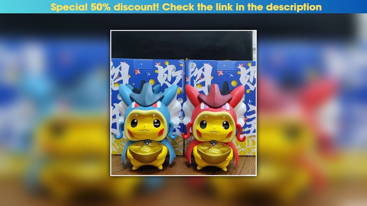 Get Pokemon Anime Pikachu Figurine Resin Collectible Home Office Decor Cute Wealth Attracting Condi