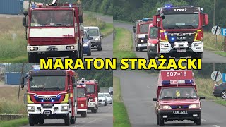 Tens of fire trucks on sirens and lights during XIII Fire Truck Show in Glowczyce!