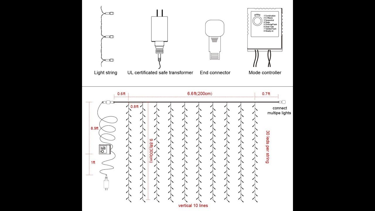 2019:Twinkle Star 300 LED Window Curtain String Light