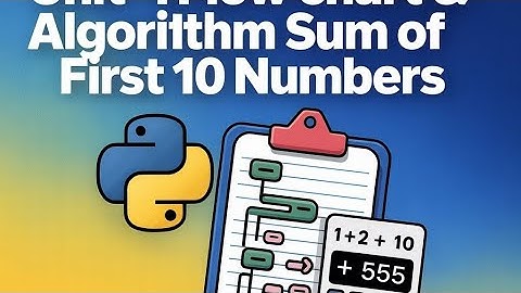 Python Programming Unit-1 | Flow Chart & Algorithm | Sum of First 10 Numbers | GTU Exam IMP