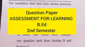 Assessment For Learning ||B.Ed 2nd Semester Question Paper 2023|SPU|HPU|b.ed previous year paper|