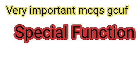 mcqs important special function