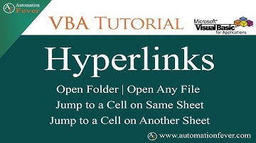 Hyperlinks - Open Folder/File & Jump to a Cell in VBA | Excel VBA Tutorial in Hindi