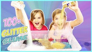 100 LAYERS OF GLITTER IN 1 GALLON OF SLIME!!