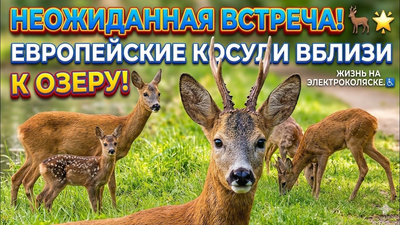 Неожыданая встреча Европейские косули за моим окном.