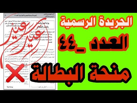 منحة البطالة في الجزائر 2022 الجريدة الرسمية العدد 44 لماذا لم يتم الحديث عن منحة البطالة في العدد