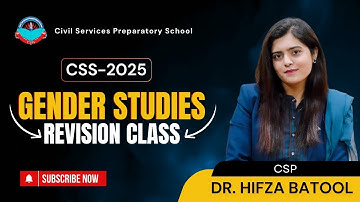 Free Live Revision Class for CSS-25 Aspirants | GENDER STUDIES  by DR. Hifza Batool (CSP)